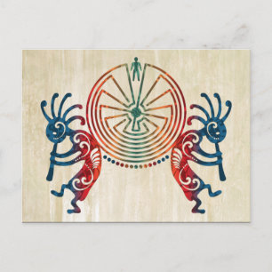 KOKOPELLI / MAN IN DE MAZE + uw ideeën Briefkaart