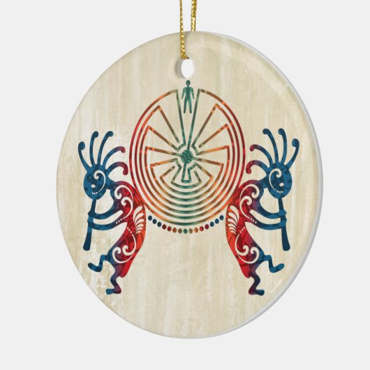 KOKOPELLI / MAN IN DE MAZE + uw ideeën Keramisch Ornament (Links)
