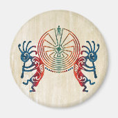 KOKOPELLI / MAN IN DE MAZE + uw ideeën Magneet (Voorkant)