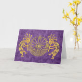 KOKOPELLI/MAN IN HET GOUD VAN HET LABYRINT + uw Kaart (Gele Bloem)