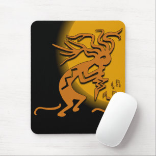 Kokopelli Merrymaker Musician under Moonlight Muismat