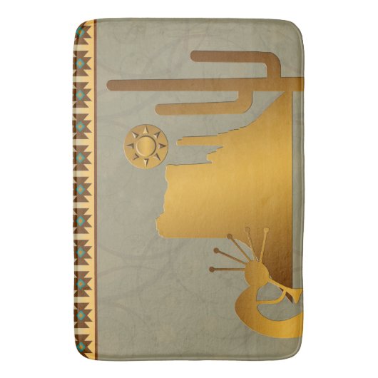 Kokopelli Mesa & Cactus Set #2 Badmat (Voorkant Verticaal)