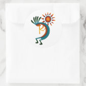 Kokopelli met Sun 3-inch Classic Round Sticker (Tas)