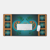 Kokopelli met Sun Blauwgroen Design 3 Bureaumat (Keyboard & Muis)