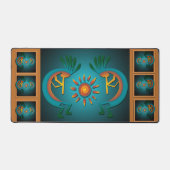 Kokopelli met Sun Blauwgroen Design 3 Bureaumat (Voorkant)