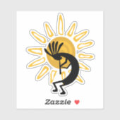 Kokopelli met Sun Gold Vinyl Sticker (Vel)