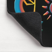 Kokopelli met Sun Southwest Black Mousepad Muismat (Hoek)