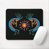 Kokopelli met Sun Southwest Black Mousepad Muismat (Met muis)