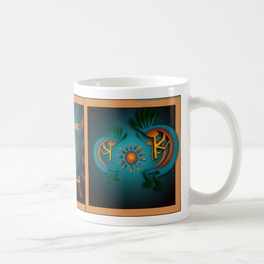 Kokopelli met Sun Southwest Sjabloon Mok (Rechts)