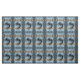 Kokopelli-mozaïekblauw Stof