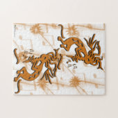 Kokopelli-musicus links en rechts legpuzzel (Horizontaal)