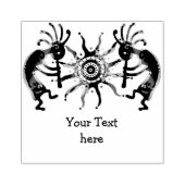 KOKOPELLI muzikant SUN + uw ideeën Rubberstempel (Afrduk)