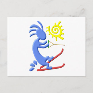 Kokopelli Native American Waterskier Briefkaart