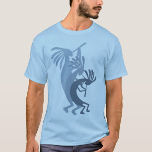 Kokopelli Obtient Musique Mens Blue Tshirt