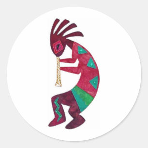 Kokopelli Origineel ontwerp! Ronde Sticker
