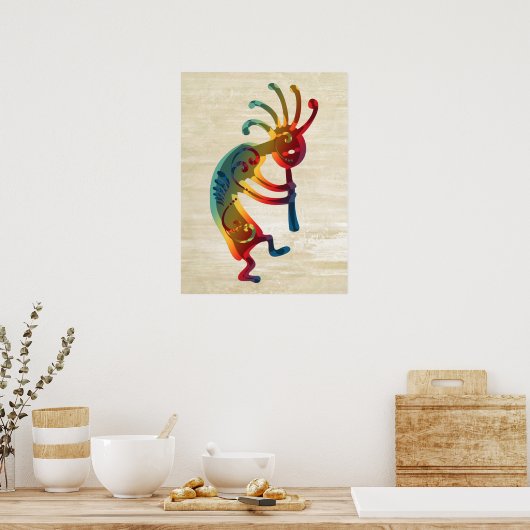 KOKOPELLI-ornamenten en uw ideeën Poster (Keuken)