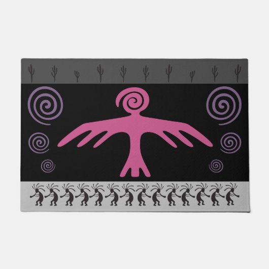 Kokopelli Phoenix Bird Southwest Doormat Deurmat (Voorkant)