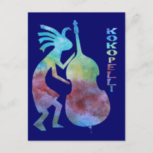 Kokopelli Plays Bass Briefkaart