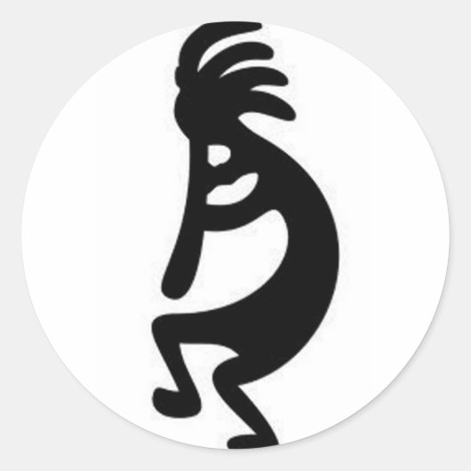 Kokopelli Ronde Sticker (Voorkant)