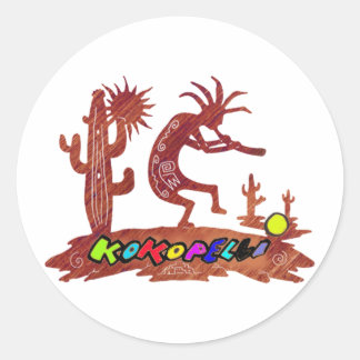 kokopelli ronde sticker