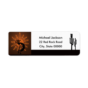 Kokopelli Rustic Brown Return Address Label