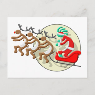 Kokopelli Santa Clause Feestdagenkaart