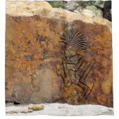 Kokopelli Saxaphone Player Petroglyph Douchegordijn (Voorkant)