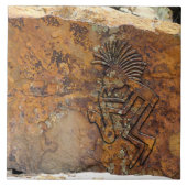 Kokopelli Saxaphone Player Petroglyph Tegeltje (Voorkant)