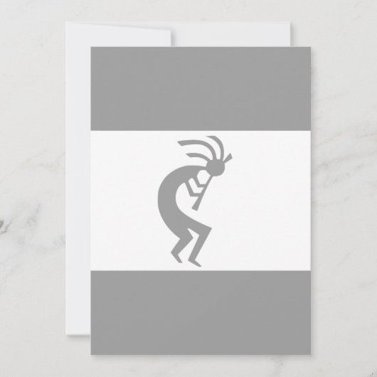 Kokopelli Silver en White 3 Kaart (Voorkant)