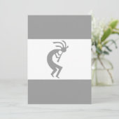 Kokopelli Silver en White 3 Kaart (Staand voorkant)