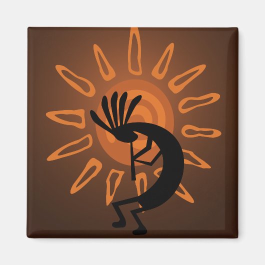 Kokopelli Soleil Sud-Ouest Russe Magnet Brown (Devant)