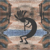 Kokopelli Southwest Desert Mosaic Sticker (Voorkant)