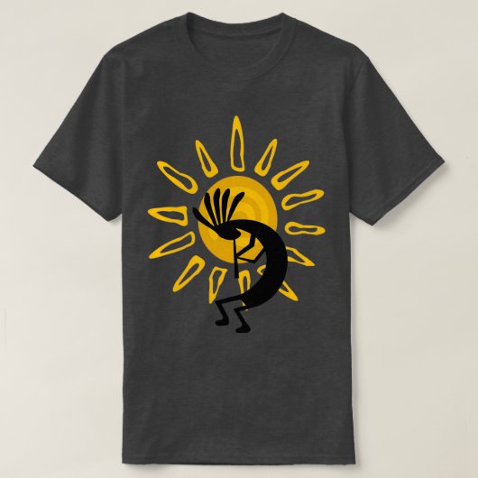 Kokopelli Southwest Gold Sun T-shirt (Design voorkant)