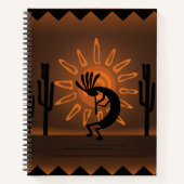 Kokopelli Southwest Rustic Brown Notitieboek (Voorkant)