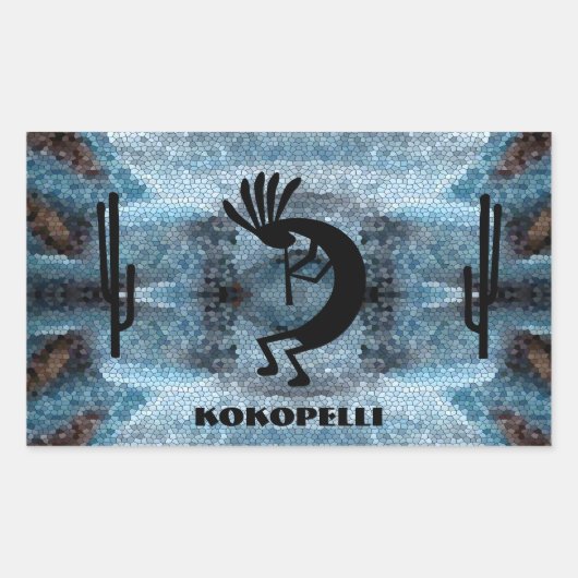 Kokopelli Southwest-woestijn 2 Rechthoekige Sticker (Voorkant)