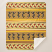 Kokopelli Southwestern Blanket Sherpa Deken (Voorkant)