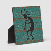 Kokopelli Southwestern Turquoise Design Fotoplaat (Voorkant)
