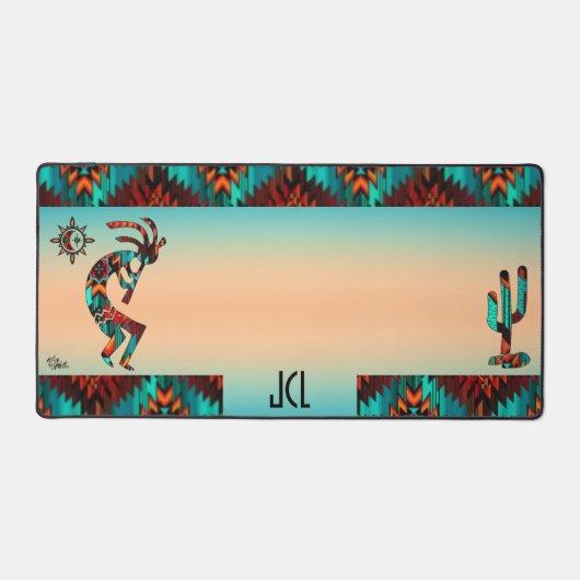 Kokopelli Sud-Ouest Et Cactus Desk Mat (Recto)