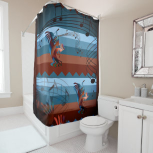Kokopelli Sud-Ouest Musique 2 Rideau de douche