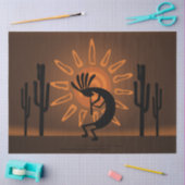 Kokopelli Sun Southwest Rustic Brown ontleeppagina Tissuepapier (Craft)
