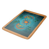 Kokopelli Sun Southwest Turquoise Badmat (Gekanteld)