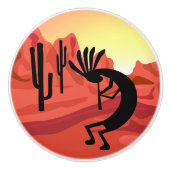 Kokopelli Sunset Desert Landscape Deb Knob Keramische Knop (Voorkant)