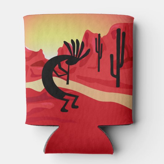 Kokopelli Sunset Landscape Southwest Blikjeskoeler (Achterkant)