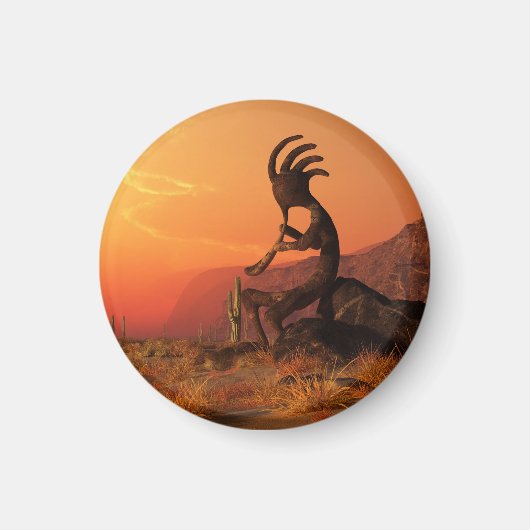 Kokopelli Sunset Magneet (Voorkant)