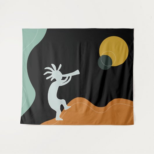Kokopelli Tapestry Wandkleed (Voorkant (horizontaal))