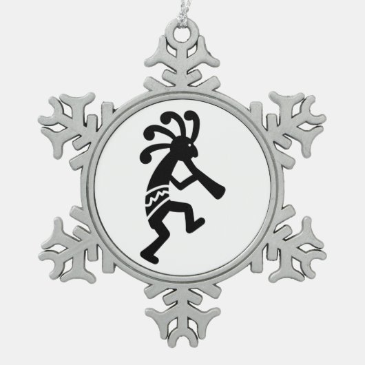 Kokopelli Tin Sneeuwvlok Ornament (Voorkant)