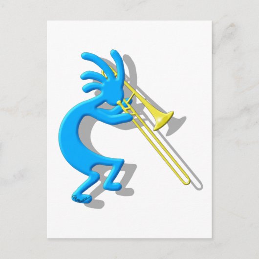 Kokopelli Trombone Briefkaart (Voorkant)
