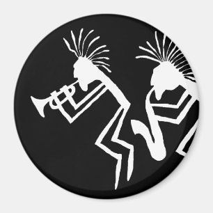 Kokopelli Trumpet Player Petroglyph Magneet