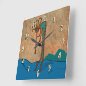 Kokopelli Vierkante Klok (Hoek)