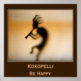 Kokopelli Wees Gelukkig Inspirerend Poster